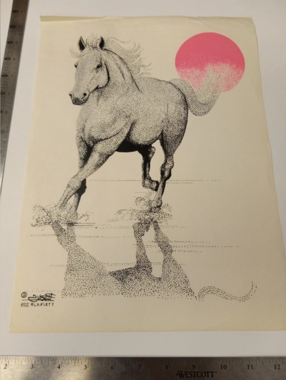 Vintage Heat Transfer Medium Sized Horse